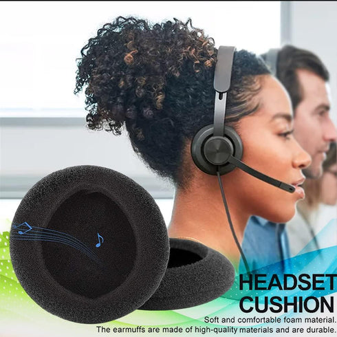 10 Pairs Replacement Foam Ear Pud Earpads, 60mm/2.4" for Logitech H600, H330, H340, Sony MDR-G45LP, Jensen JHH110, Black