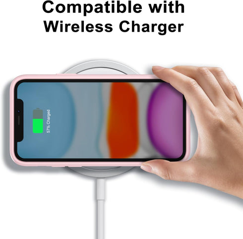 iPhone 11 Case Clear, Transparent Hybrid Phone Case with Hard Plastic & Soft Silicone Bumper, Light Pink, Non Yellowing