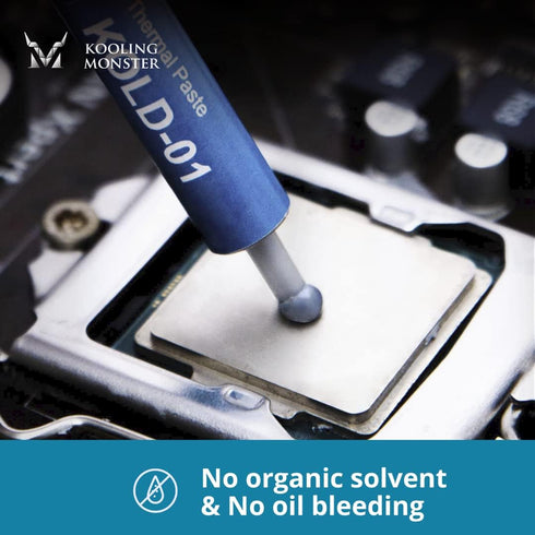 KOLD-01 High Performance Silicone Thermal Paste, Designed for Easy Spreading, Includes Gloves & Cleaning Wipes