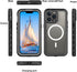 ShellBox Waterproof Case for iPhone 15 Pro Max, Built-in Screen Protector, Shockproof Heavy Duty Cover, 6.7 inch (Black)