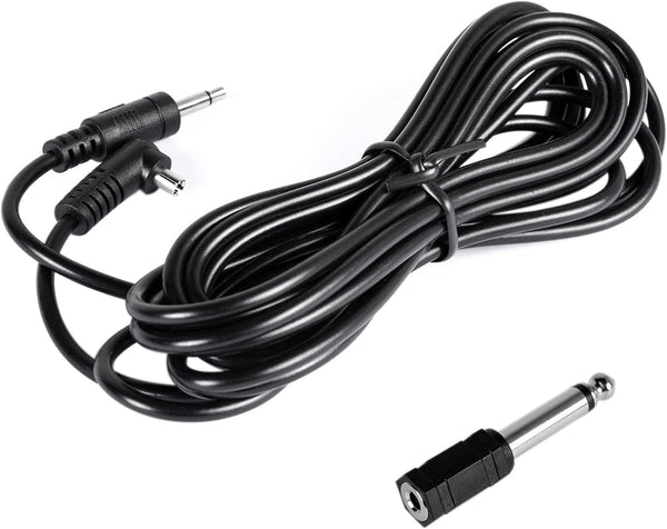 Fotoconic 10ft/3M 3.5mm to Male Flash PC Sync Cord Cable with 6.35mm Adapter for Studio Strobe Trigger