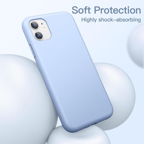 JETech Silicone Case for iPhone 11 (2019) - 6.1-Inch, Silky-Soft Touch Full-Body Protective Case, Light Blue
