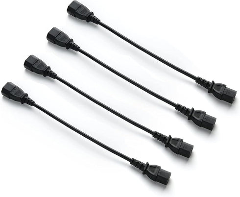 Hisonde 4-Pack UPS Server C14 to C13 Extension Power Cable Cord 1ft/30cm