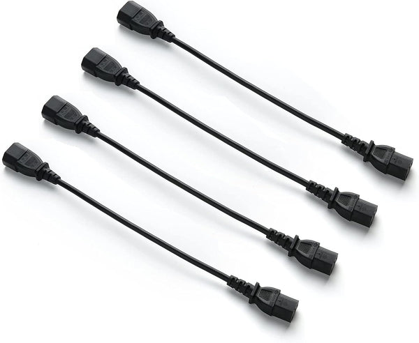 Hisonde 4-Pack UPS Server C14 to C13 Extension Power Cable Cord 1ft/30cm