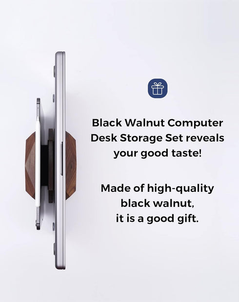 Nuvograin Dual Laptop Holder, Vertical Stand with 2 Slots for MacBook, Wooden Laptop Holder for Desk