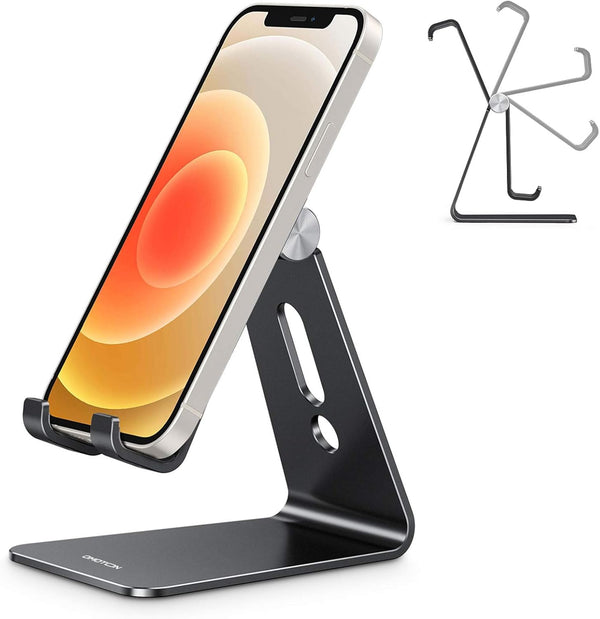 OMOTON Adjustable Cell Phone Stand, C2 Aluminum Desktop Phone Holder Dock for iPhone, Samsung Galaxy, Google Pixel,
