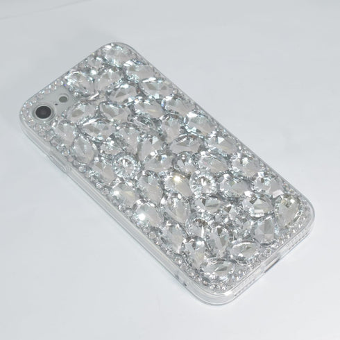 TPU Soft 3D Heavy Duty Case for iPhone SE 2020/iPhone 8/iPhone 7, Stunning Stones Crystal Rhinestone Glitter Cover