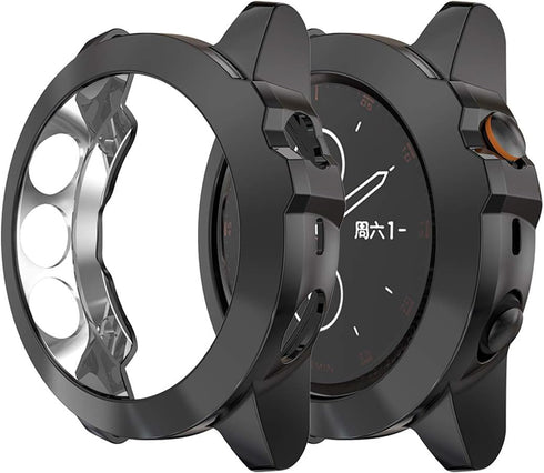 Compatible Garmin Fenix 5X & 5X Plus Watch Accessories, Soft TPU Shock Proof Protector Case (Black)