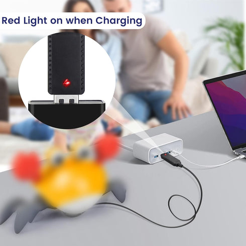 Tummy Charger for Crawling Crab Baby Toy, USB Charging Cable for Time Crab Toys, with Indicator Light