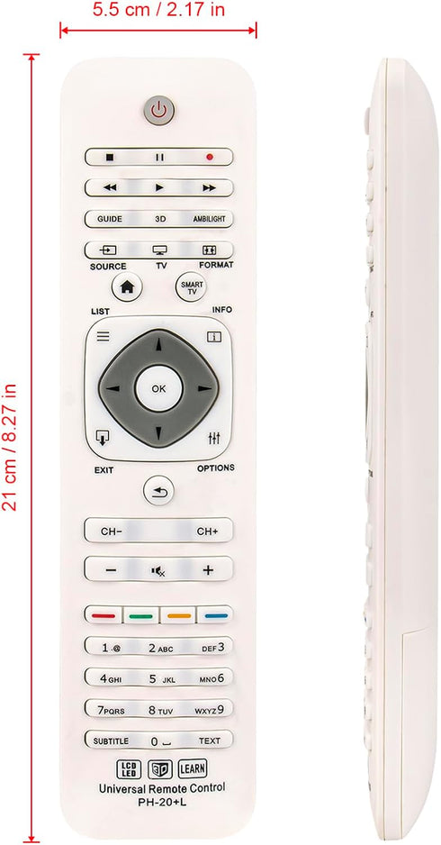 New Universal Replaced Remote for Philips Smart 3D LCD LED TV Models 40PFL7007, 55PFL7007, 46PFL7007K/12, and more
