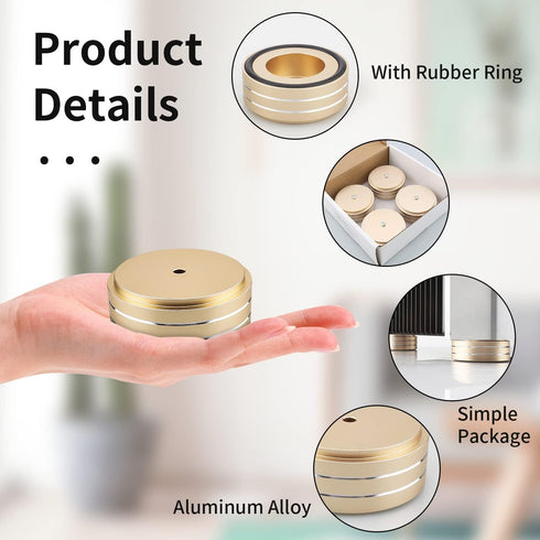 Viborg 58x22MM, 4X Screws(M4*0.7) HiFi Speaker Spikes Isolation Stand Feet Pads Speaker Floor Protector Shock Absorber