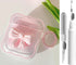 Cute AirPods 2/1 Generation Clear Case, Girly 3D Bow Design, Soft TPU Protective Cover with Cleaner Kit