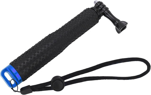 Yctze 9 Inch Compact Blue Aluminum Alloy Selfie Stick for Action Cameras & Smartphones