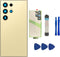 Galaxy S24 Ultra Back Glass Replacement, 5G Back Glass Cover with Pre-Installed Camera Lens & Adhesive - Yellow Gold