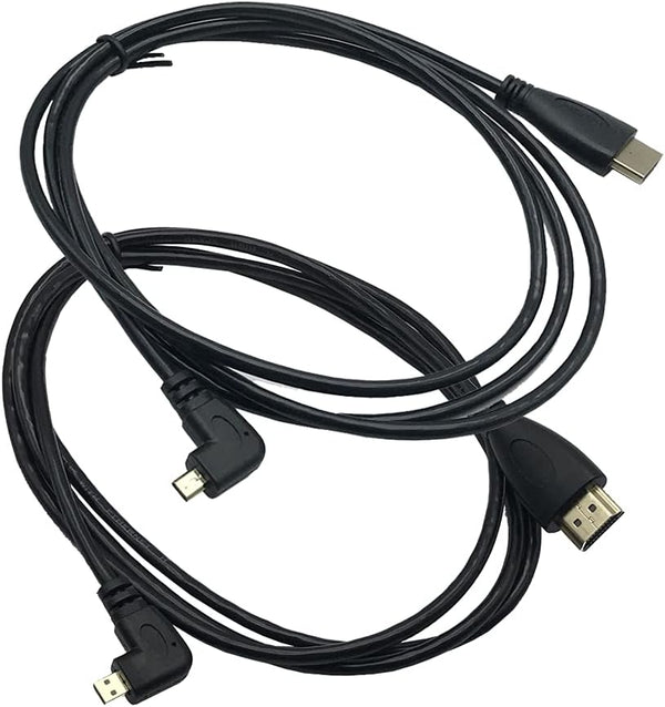 Seadream 2 Pack Angled Micro HDMI to HDMI Cable, 5Feet 90 Degree Male to Male Cable (Left and Right)