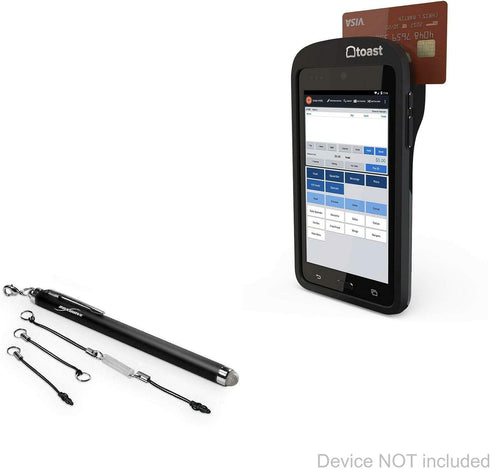 BoxWave EverTouch Capacitive Stylus Pen for Toast Go - Fiber Tip Stylus in Jet Black