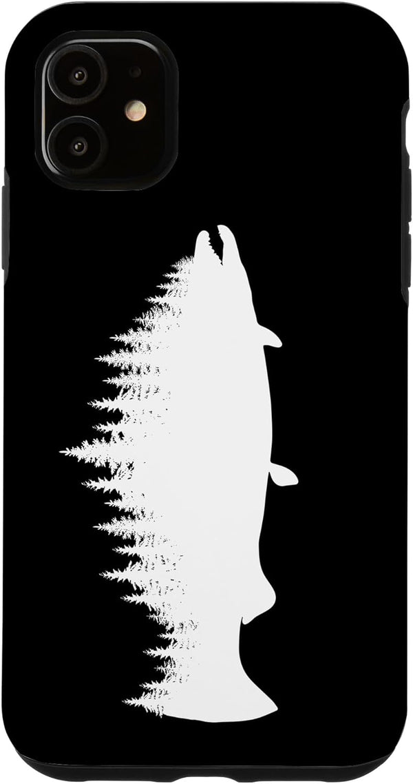 Northern Outdoors Salmon Collection Salmon Fishing Treeline King Salmon Fisherman Case for iPhone 11