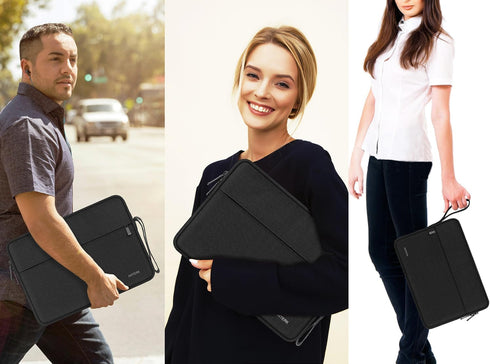 15.6 Inch Laptop Sleeve Case, Water Resistant Shockproof Protective Cover with Handle, Portable Carrying Bag Compatible