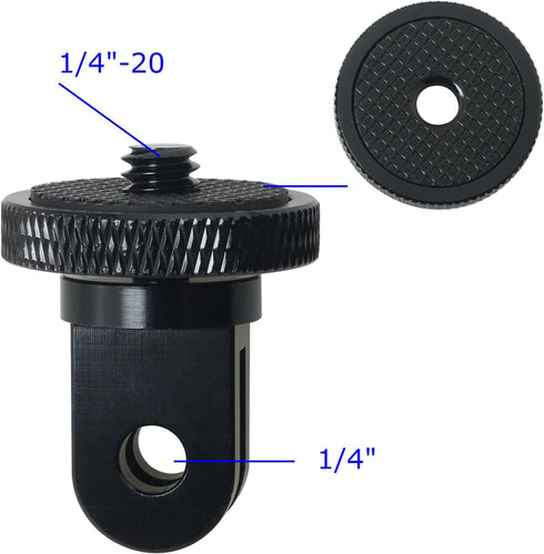 2pcs Camera Tripod Adapter, 1/4" - 20 Conversion Adapter for GoPro Action Camera to 1/4" Screw Adapter Mount Accessories