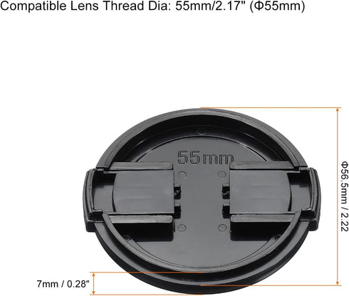 PATIKIL Camera Lens Cap, 4 Pack Sides Pinch Front Lens Cover with Microfiber Cleaning Cloth for 55mm Thread Universal DSLR Lenses for Nikon, for Fujifilm, for Pentax, for Leica