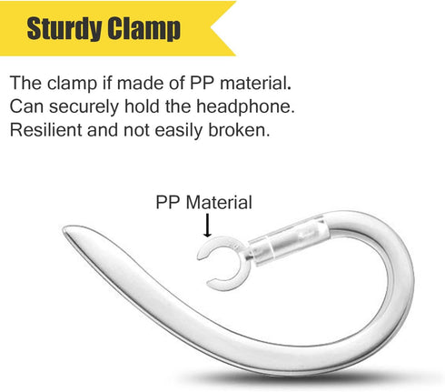 Ear Hooks 360° Rotatable Adjustable Soft Silicone Headset Clips, Anti-Slip Sports Clamp Loop Replacement (5Pcs 6mm