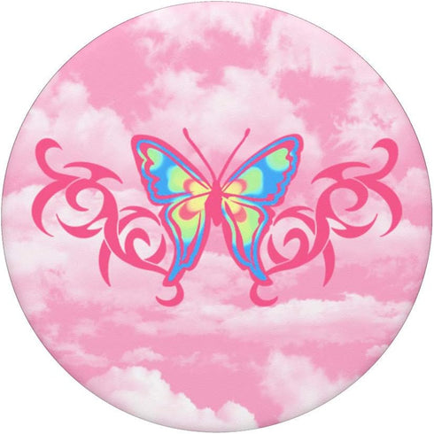 PopSockets PopGrip: Swappable Grip for Phones & Tablets - Tribal Tattoo Butterfly Pink 90's Soft Girl