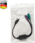 Perixx PERIPRO-401 PS2 to USB Adapter for Keyboard and Mouse, Built-in USB Controller, Black