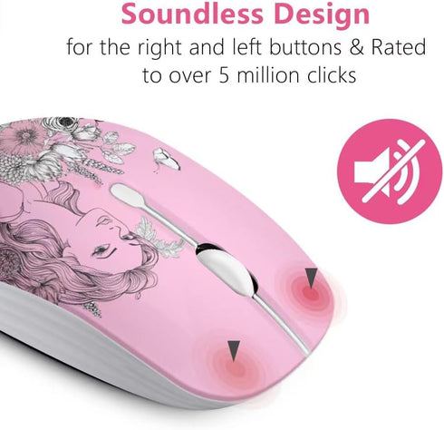 Wireless Mouse with Nano Receiver for PC, Laptop, Notebook, MacBook, Less Noise, Portable Mobile Optical Mice