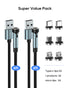 Kuulaa 7PIN Magnetic Charging Cable, 540° Rotating Magnetic Phone Charger 2Pack, 6FT Fast Charging Cable