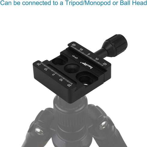 Haoge CP-51 50mm Screw Knob Clamp Adapter for Quick Release QR Plate, Camera Tripod Ballhead Monopod Ball Head Fit Arca