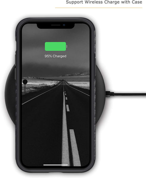 Tasikar Compatible with iPhone 11 Case, Carbon Fiber Leather Design with TPU Bumper, Premium Hybrid Case (Black)