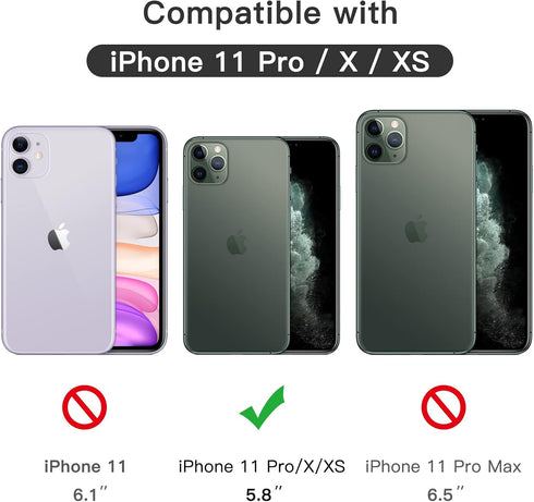 JETech Full Coverage Screen Protector for iPhone 11 Pro/X/XS - 3-Pack, 5.8-Inch, Black Edge, 9H Tempered Glass