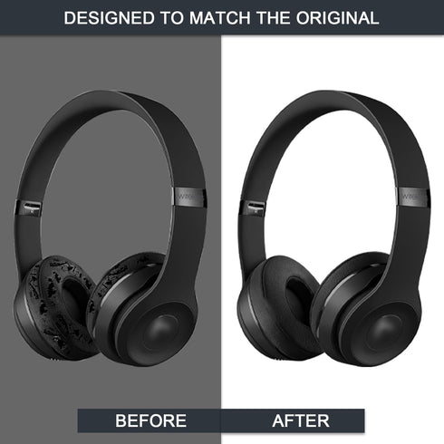 Replacement Ear Pads for Beats Solo 2 & 3 Wireless On-Ear Headphones, Cushions with Memory Noise Isolation Foam