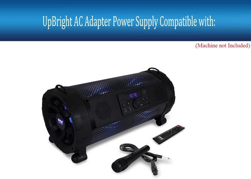 UpBright 13.5V AC/DC Adapter Compatible with Pyle PBMSPG190 PBMSPG190.5 11.1V 2.0Ah Li-ion Battery Street Blaster Bluetooth Boom Box Boombox Stereo Speaker System PyleUSA 2A Power Supply Cord Charger