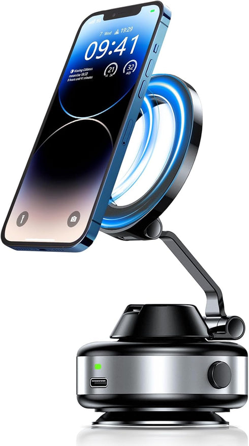 AGANS Electric Vacuum Suction Cup Phone Mount, 360 Rotatable Universal Magnetic Car Mount