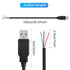 4Pcs USB 2.0 Male Plug 4pin Bare Wire Power Data Cable for USB Equipment Installed or Replacement