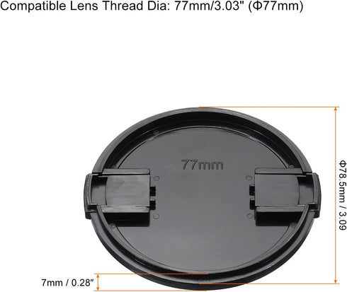 PATIKIL Camera Lens Cap, 2 Pack Sides Pinch Front Lens Cover with Microfiber Cleaning Cloth for 77mm Thread Universal DSLR Lenses for Nikon, for Fujifilm, for Pentax, for Leica