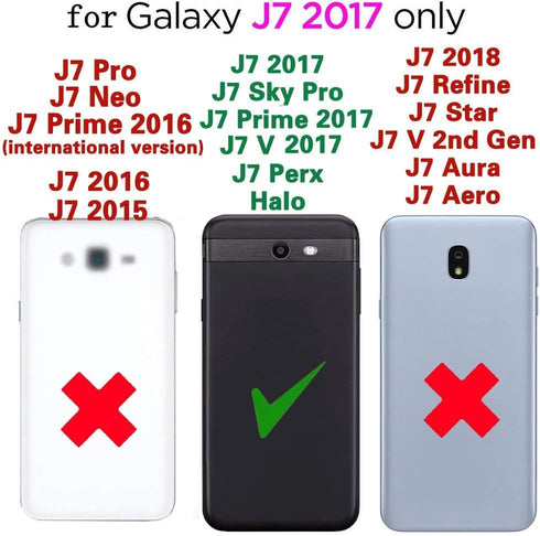 Asuwish Phone Case for Samsung Galaxy J7 Prime 2017 J7V S727VL with Tempered Glass Protector, Red Soft Silicone Cover