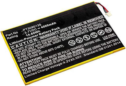 4000mAh Battery Replacement PT3090135 for RCA Galileo Pro 11.5" RCT6513W87, Viking Pro 10 RCT6303W87 Tablet