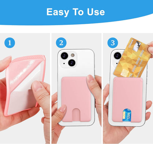 SHANSHUI Phone Card Holder, 3 Pack Premium Silicone Credit Card Holder for Cell Phone Wallet, Compatible with iPhone,
