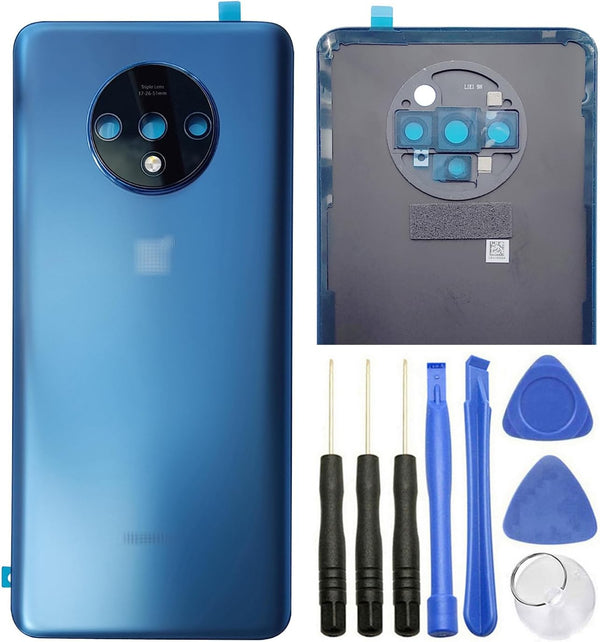ubrokeifixit for OnePlus 7T Housing, Rear Glass Back Door Cover Replacement/Adhesive, Blue