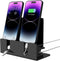 CaSZLUTION Dual Phone Holder Organizer Stand for 2 Phones, Acrylic Desktop Universal Mobile