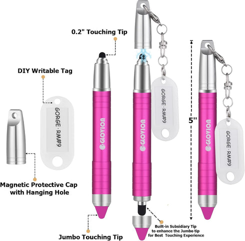 Stylus Pen for iPhone, Universal Capacitive Stylist Pens for Touch Screens with Magnetic Cap, Kids Stylus Pens Pencil for Ipad iPhone Mini Pro Air Chromebook Kindle Samsung - Pink