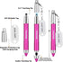 Stylus Pen for iPhone, Universal Capacitive Stylist Pens for Touch Screens with Magnetic Cap, Kids Stylus Pens Pencil for Ipad iPhone Mini Pro Air Chromebook Kindle Samsung - Pink