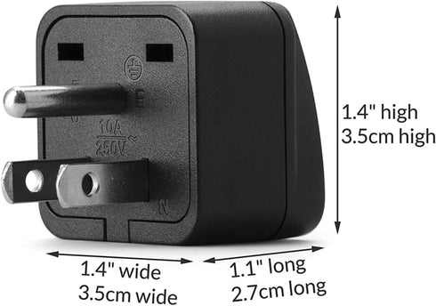 2-Pack ALINNA US Travel Plug Adapter, EU to US Plug Converter, Universal EU UK AU CN JP to USA (Type B)