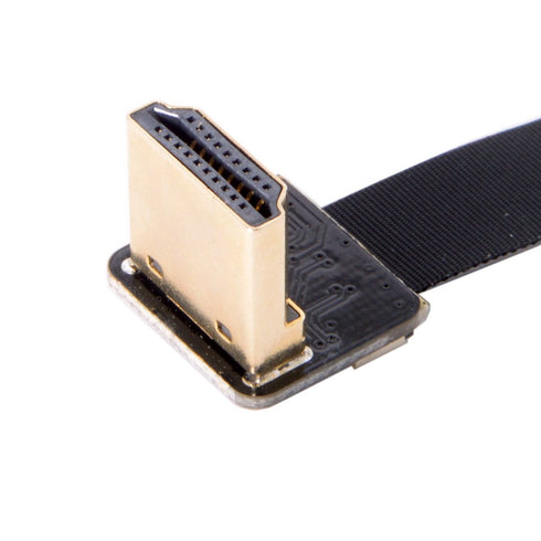 JSER CYFPV Down Angled 90 Degree HDMI Male to Female FPC Flat Cable for HDTV Multicopter Aerial Photography (0.2m)