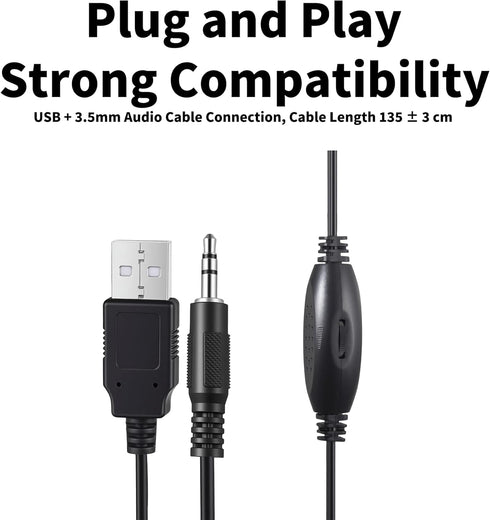 BRYNCO 3.5mm Upgraded Wired Computer Speakers for Desktop PC and Laptop, USB-Powered with Audio Jack, Rich Bass & Clear