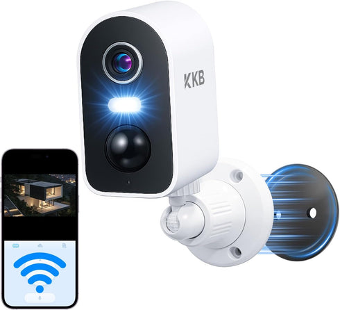 KKB 2K Security Cameras Wireless Outdoor, Magnetic Mount, 2.4G WiFi Battery Powered Camera