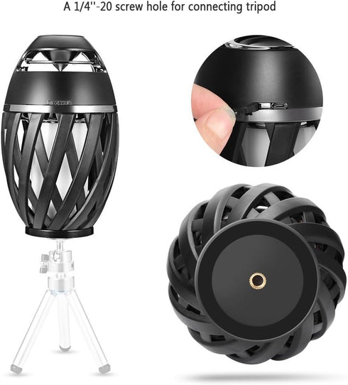 Led Flame Speaker, Dancing Flames Portable Bluetooth Speaker & Torch Atmosphere Light, USB