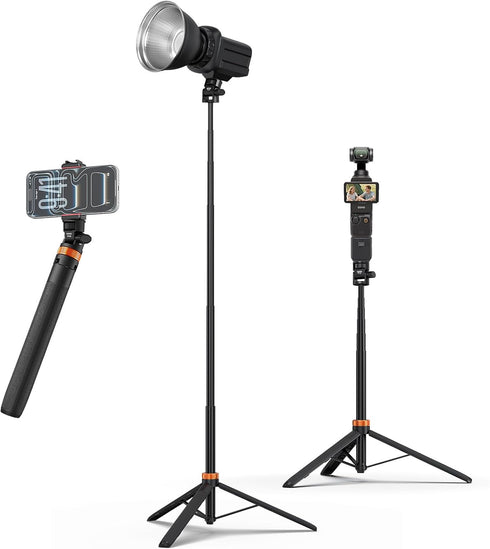 VRIG Select VRIG 63" Extendable Camera Phone Tripod for DJI OSMO Pocket4/3, Portable Adjustable